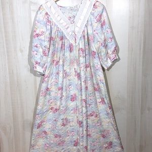 Retro Cottage Core Floral Long Cotton Dress